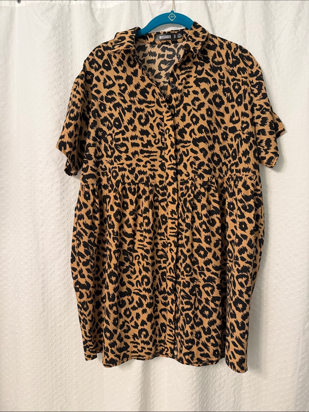Missguided Leopard Print Top in Black & Tan